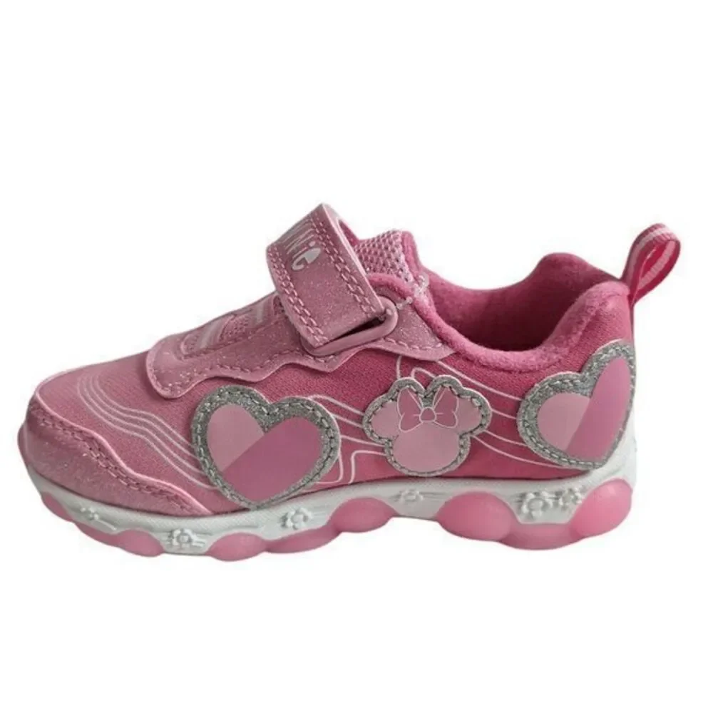 Minnie shoes for girls sneakers with LED light without laces Pink Size 7 (15 cms